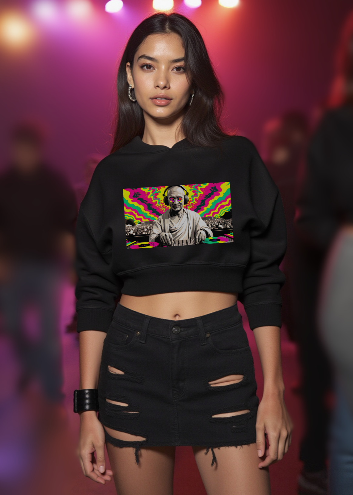 DJ Gandhi Cropped Sweatshirt